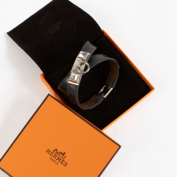 Hermès Black Rivale Double Tour Bracelet - Size S