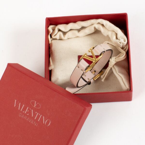 Valentino Pink Leather Bracelet