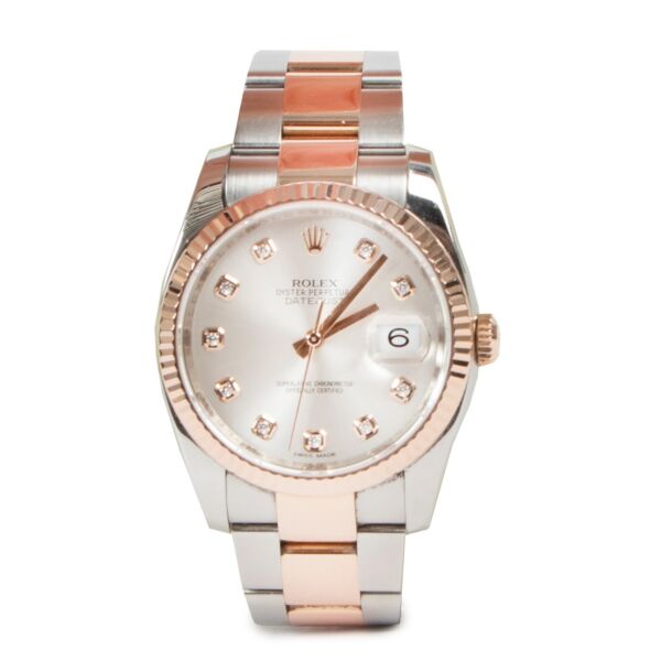 Shop authentic second hand luxury Rolex Datejust 36 Oystersteel/Everose Gold Diamond Watch at Labellov