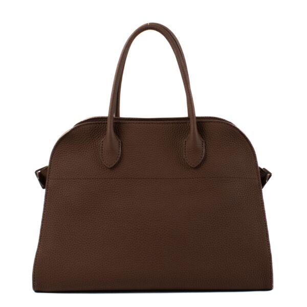 The Row Brown Leather Soft Margaux 12 Bag