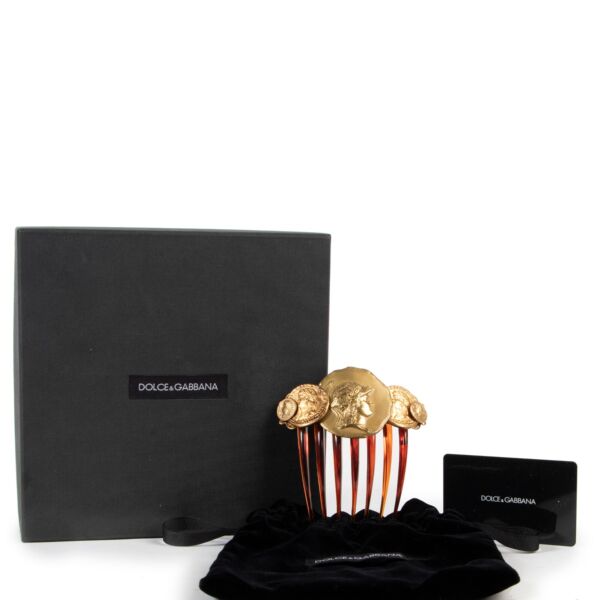 Dolce & Gabbana Gold-tone Coin Tortoise Hair Pin
