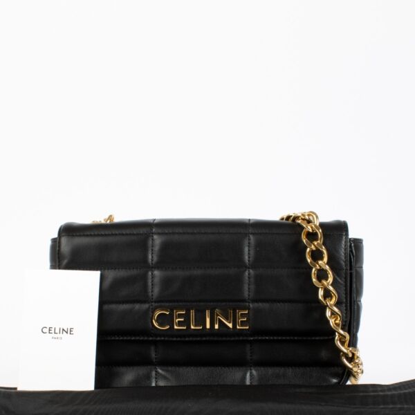 Celine Black Matelasse Monochrome Chain Bag