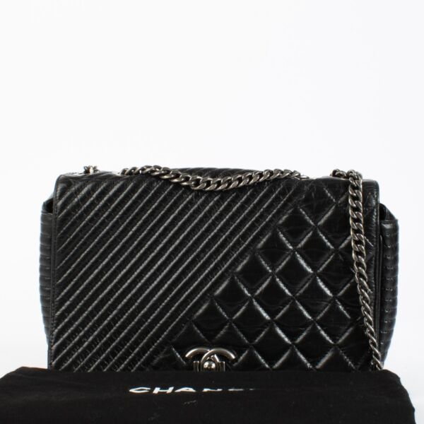 Chanel Coco Boy Medium Quilted Glazed Calfskin Flap Bag 