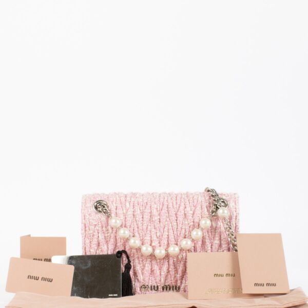 Mui Mui Rosa Matelassé Tweed Mini Bag