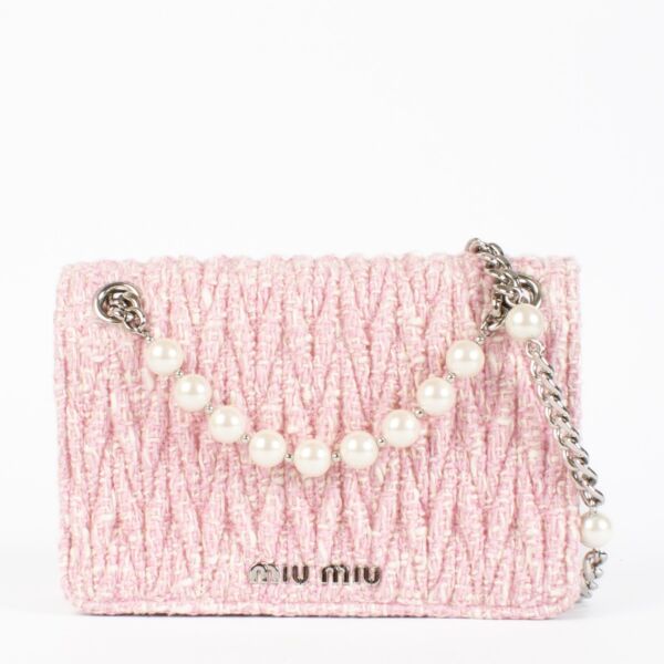 Authentic preloved Mui Mui Rosa Matelassé Tweed Mini Bag on Labellov.com