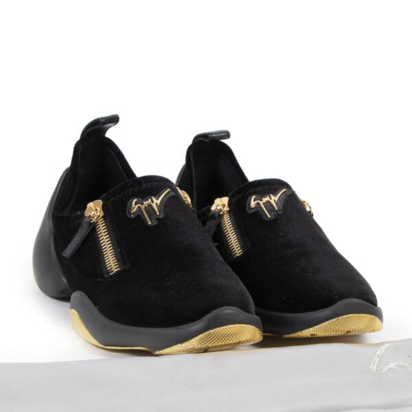 Giuseppe Zanotti Velvet Slip-on Trainers - Size 39