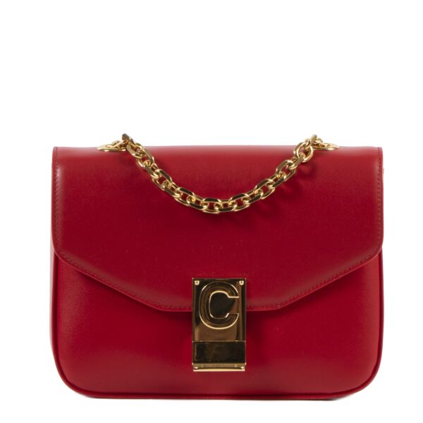 Celine Red Smooth Leather Small C Bag