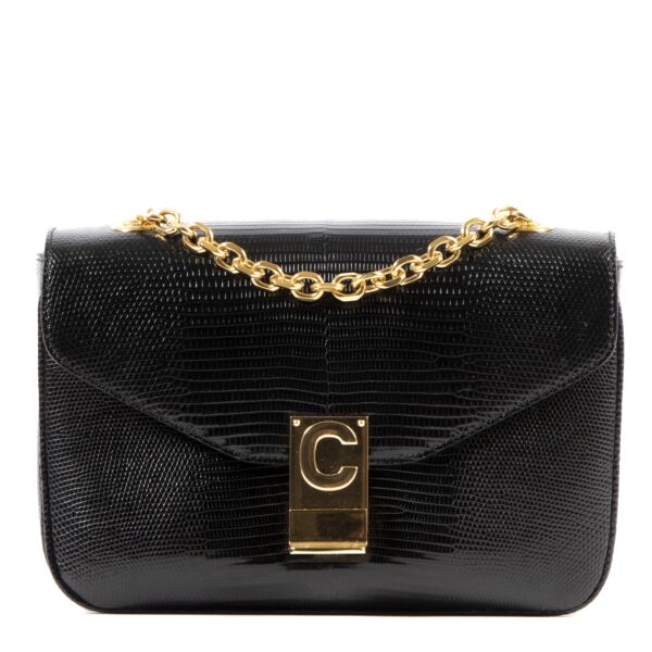 Celine Black Lizard Medium C Bag