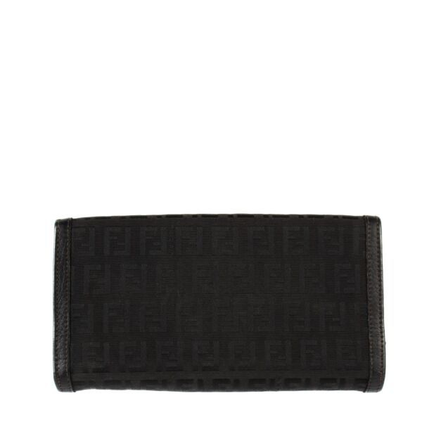 Fendi Black Monogram Canvas Wallet