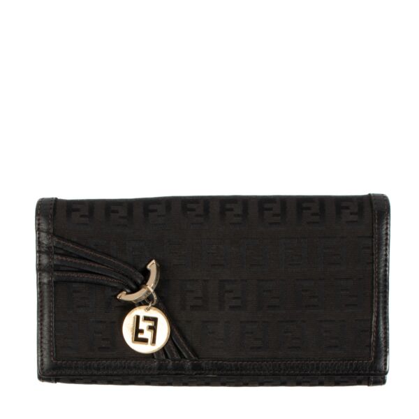 Fendi Black Monogram Canvas Wallet