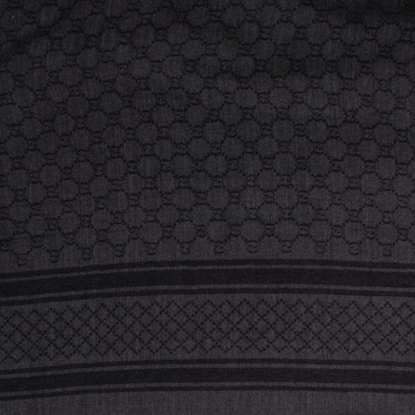 Gucci Black GG Jacquard Pattern Knitted Scarf