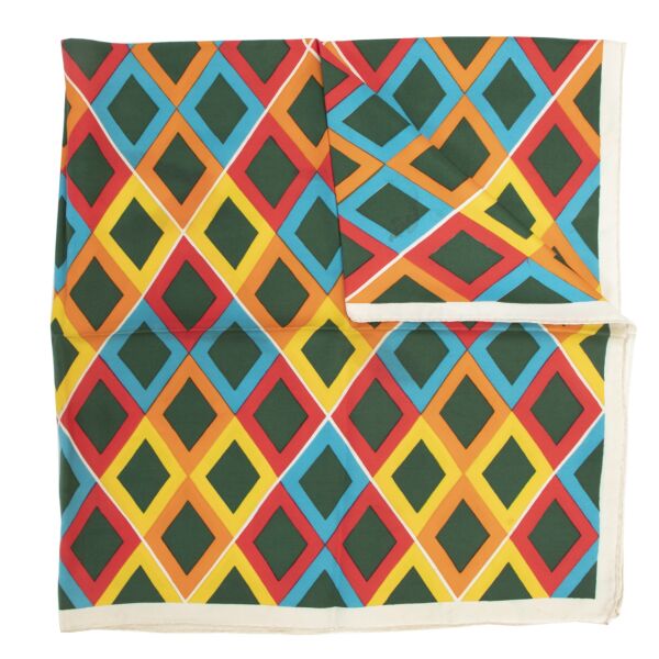Authentieke Tweedehands Saint Laurent Multicolor Silk Scarf juiste prijs veilig online shoppen luxe merken webshop winkelen Antwerpen België mode fashion
