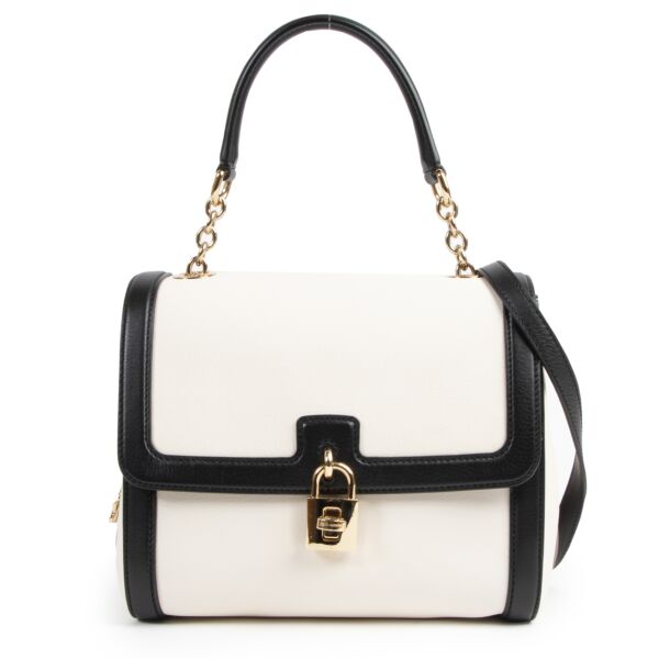 Dolce & Gabbana Black and White Padlock Shoulder Bag for the best price at Labellov