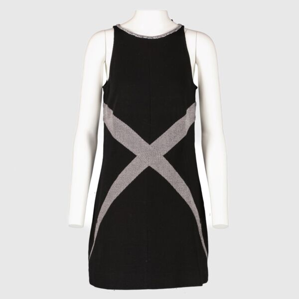 Authentic preloved Chanel 13P Black Knit Graphic Panels Dress on Labellov.com