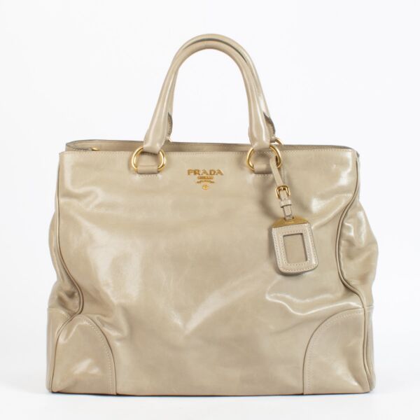 authentic preloved Prada Beige Shopper Bag on Labellov.com