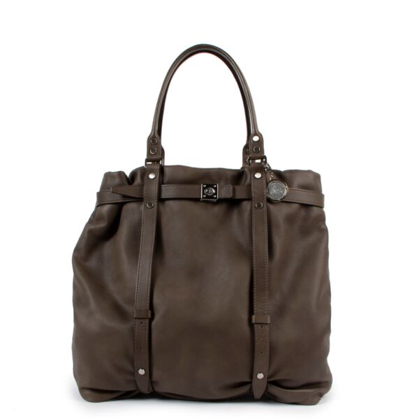 Lanvin Khaki Brown Leather Tote Bag