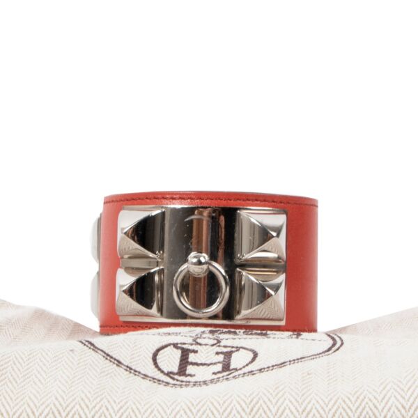 Hermès Collier de Chien Sanguine Tadelakt Bracelet