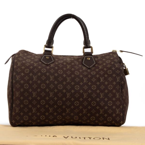 Louis Vuitton Ebene Monogram Mini Lin Speedy 30