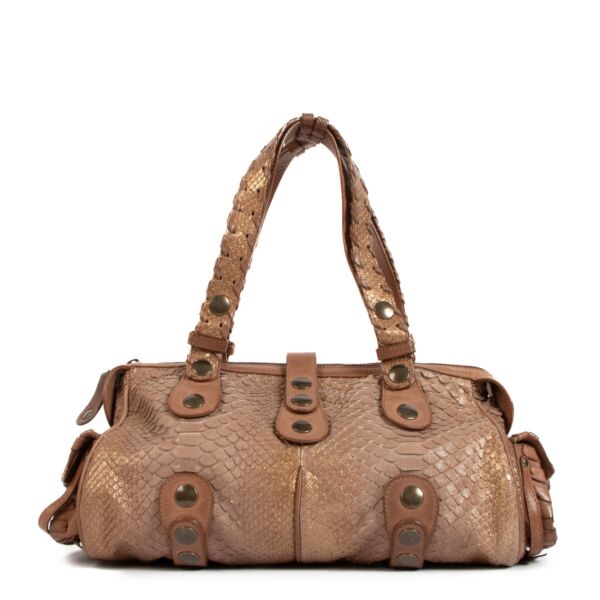 Chloé Brown Python Silverado Bag