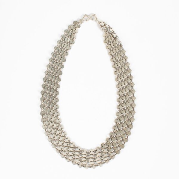 Hermès Sterling Silver Confettis 5 Rangs Necklace