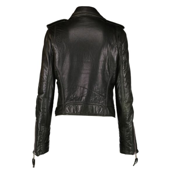 Balenciaga Brown Aged Lambskin Biker Jacket - Size 40