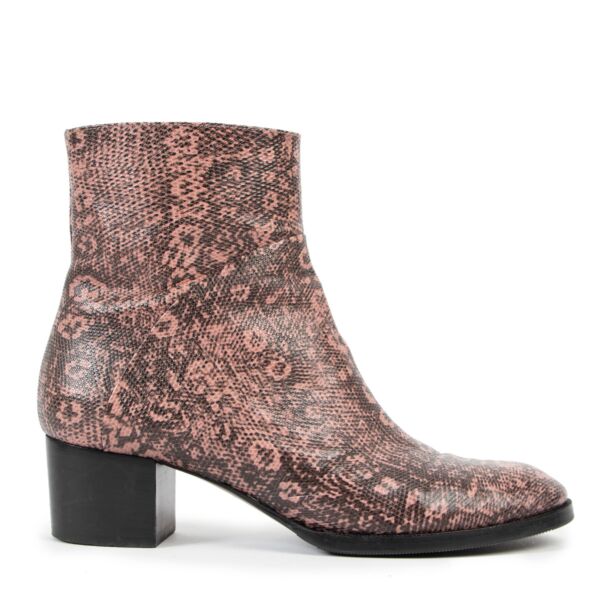 Dries Van Noten Pink Snake Print Boots - size 39.5
