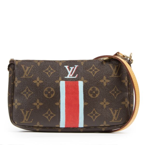 Authentic secondhand Louis Vuitton Monogram Pochette + Long Strap designer bags fashion luxury vintage webshop safe secure online shopping