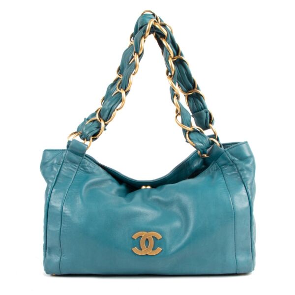 Chanel Blue Lambskin Olsen Shoulder Bag