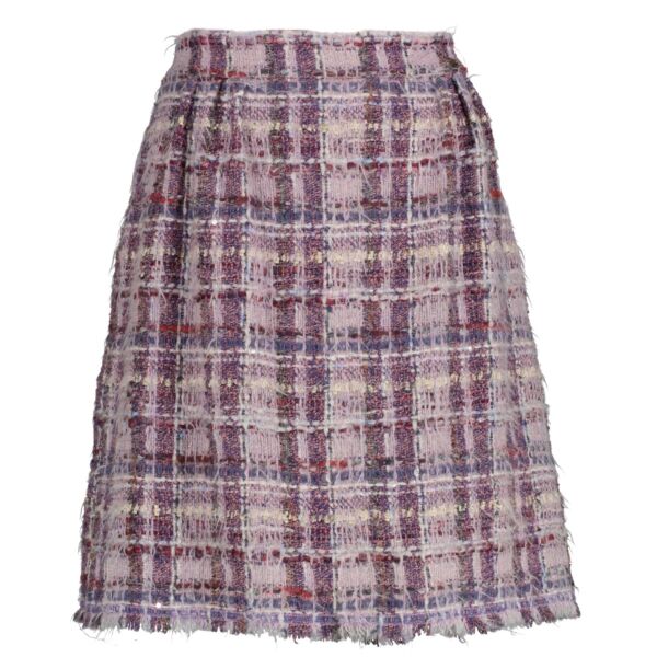 Chanel 05A Purple Mohair Tweed Jacket/Skirt Set - FR42