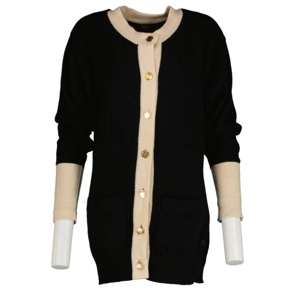 Chanel 1980s Black Cashmere Cardigan