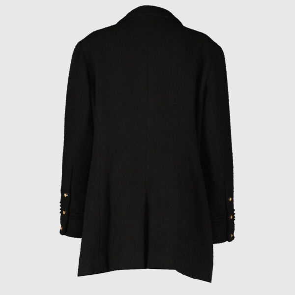 Chanel Vintage Black Wool Tweed Jacket