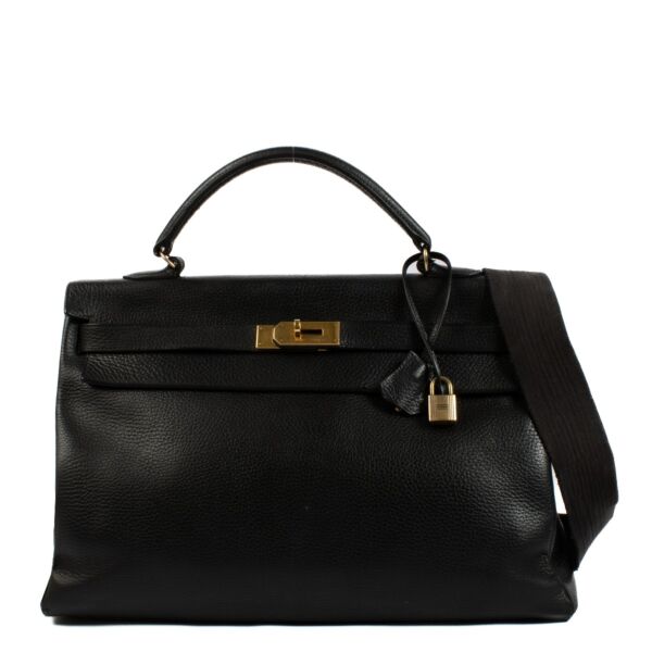 Hermès Kelly 40 Black Ardennes GHW