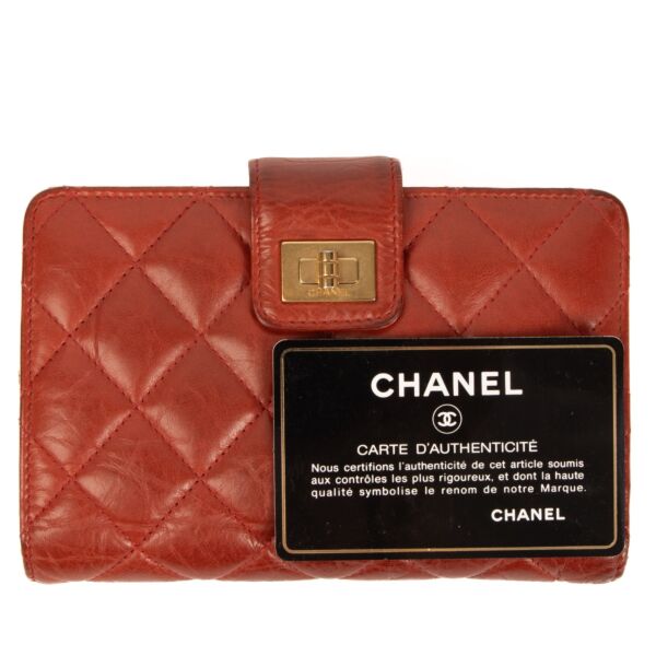 Chanel Red Quilted 2.55 Wallet