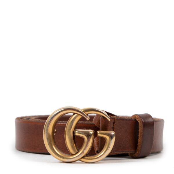Gucci GG Marmont Brown Slim Belt