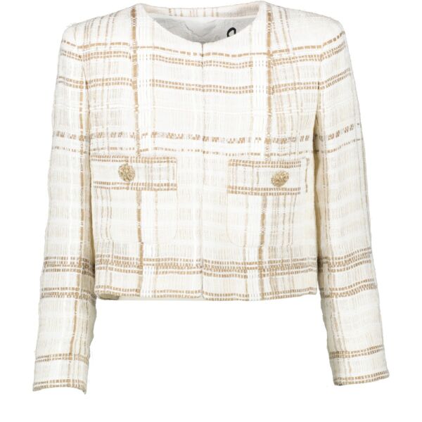 Chanel 15C Paris-Dubai Tweed Jewel Button Cropped Jacket