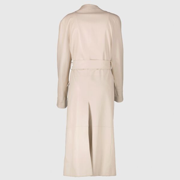 The Row Spring 2016 White Leather Jumo Belted Coat - Size S
