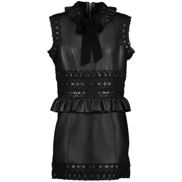 Dsuared2 Black Leather Mini Dress - It size 44 shop safe online 