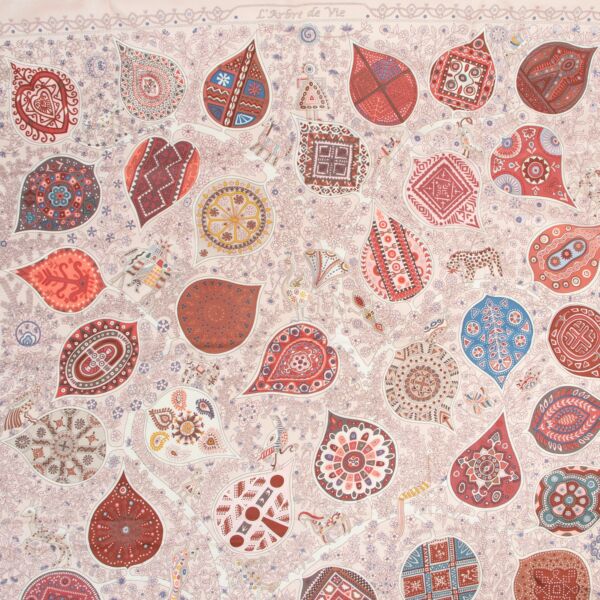 Hermès Pink L'arbre De Vie Carré 90 Silk Scarf 