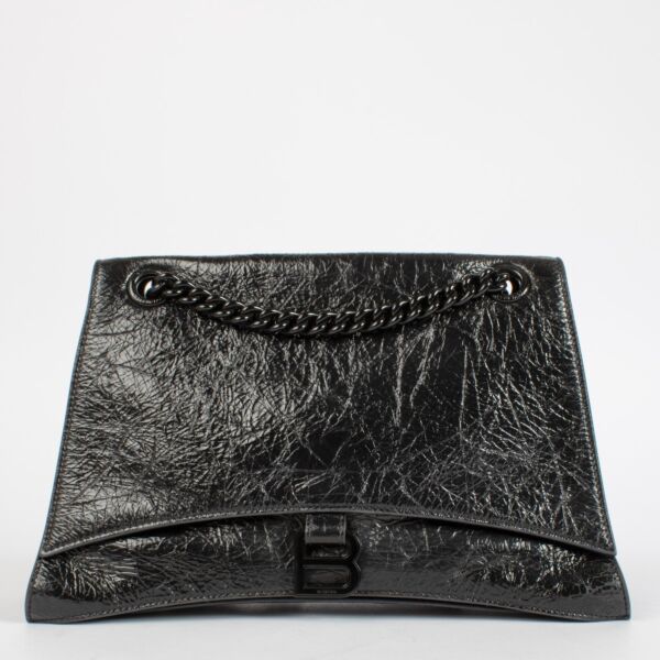 Balenciaga All Black Crush Medium Chain Bag