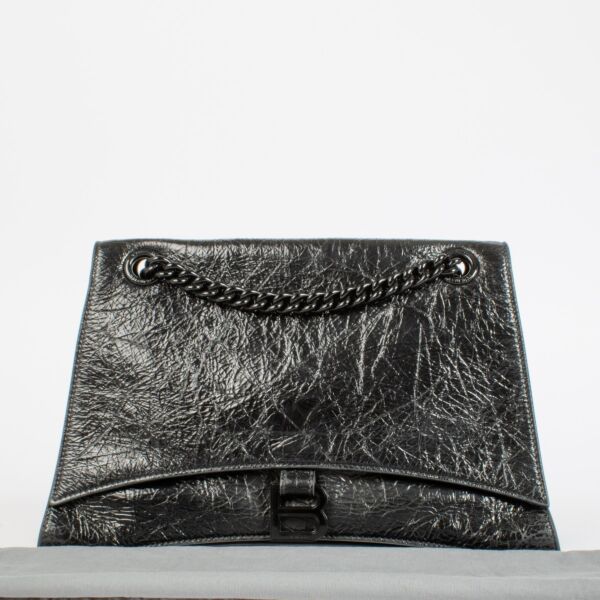 Balenciaga All Black Crush Medium Chain Bag
