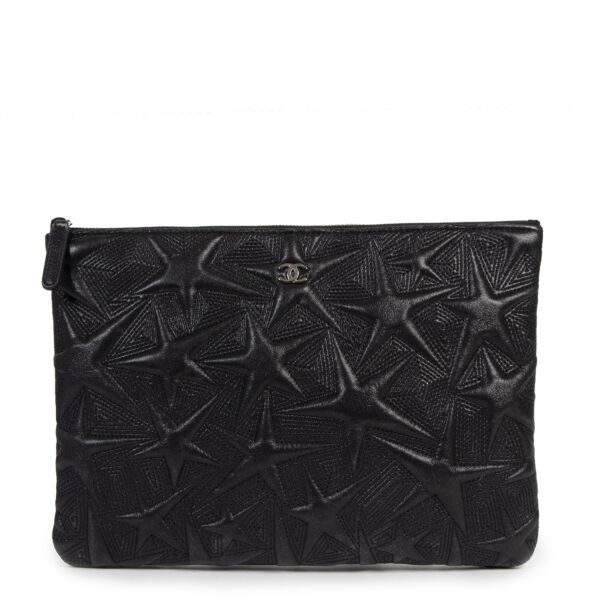 Chanel Black Metallic Shooting Stars Clutch