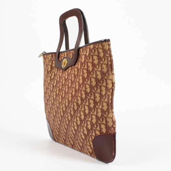 Dior Vintage Burgundy Oblique Tote Bag