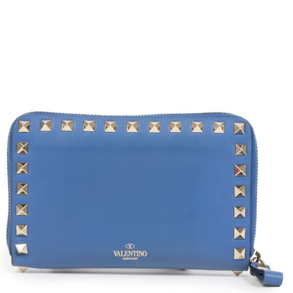 Koop en verkoop uw authentieke designer Valentino Garavani Blue Continental Zip-Around Wallet