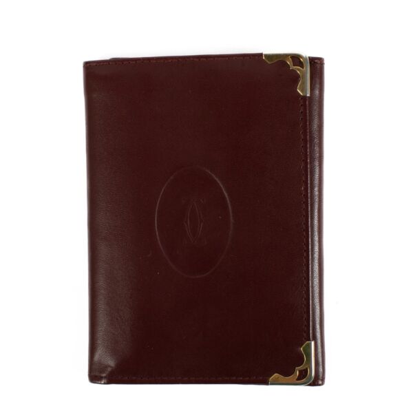 Cartier Burgundy Leather Compact Wallet