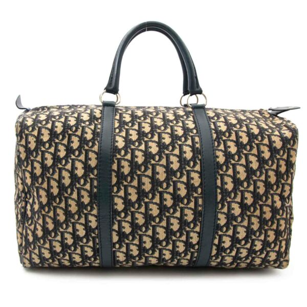 Dior Blue Monogram Boston Bag for sale online at Labellov
