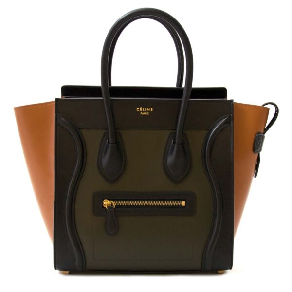shop online your Celine Tricolor Smooth Calfskin Micro Luggage Bag 