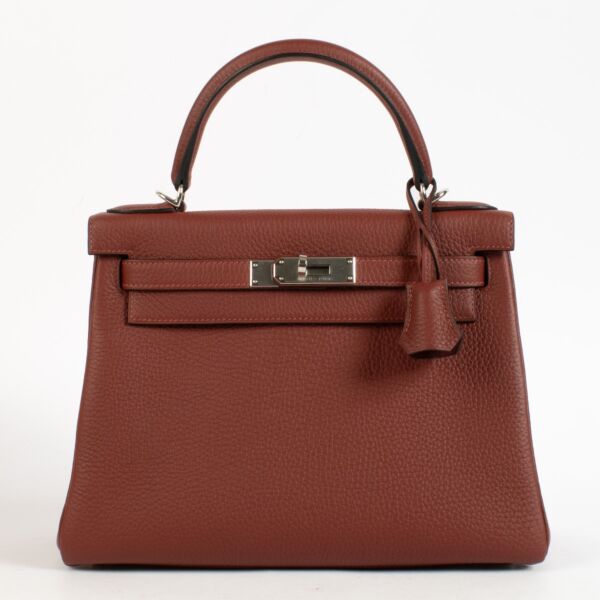 Hermès Kelly 28 Rouge H Clemence PHW