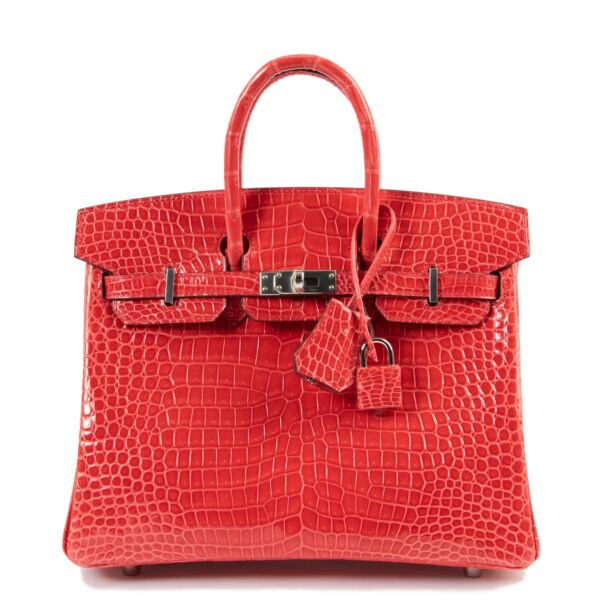 Hermes Birkin 25 Bourgainvillier Crocodile Porosus Lisse PHW