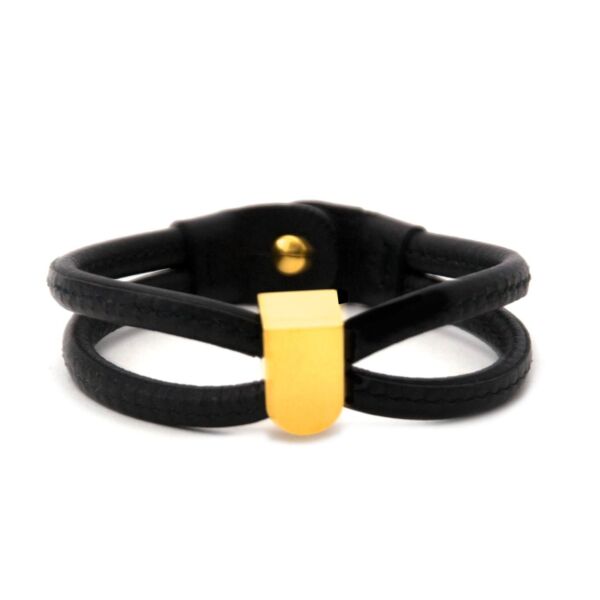 koop Delvaux Black Leather Bracelet  aan een goede prijs bij labellov