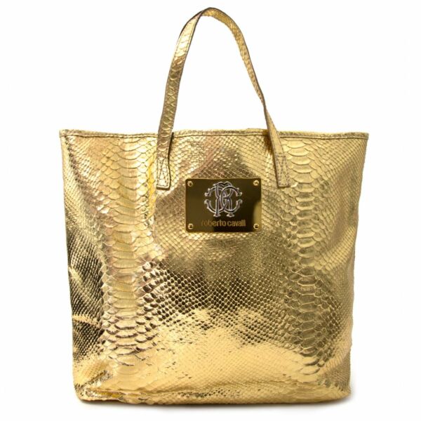 Gouden Roberto Cavalli tote bag bij labellov